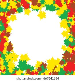 Autumn background with maple leaves. Banner or poster for design in autumn style.