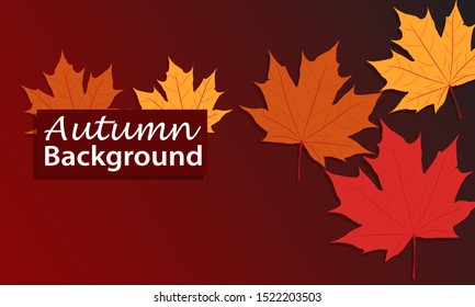 Autumn background with maple leaves. Can be used for poster, banner, flyer, invitation, or greeting card. Vector illustration