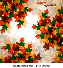 Autumn background of maple leaves. Colofrul image, vector illustration eps 10