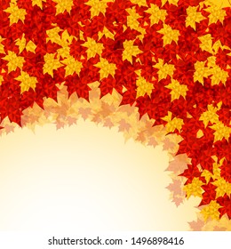 Autumn background of maple leaves. Colofrul image, vector illustration eps 10