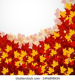 Autumn background of maple leaves. Colofrul image, vector illustration eps 10