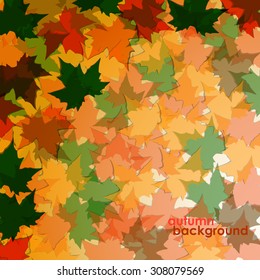Autumn background of maple leaves. Colofrul vector image. Eps 10