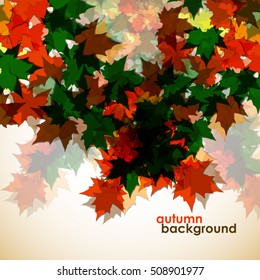 Autumn background of maple leaves. Colofrul image, vector illustration eps 10
