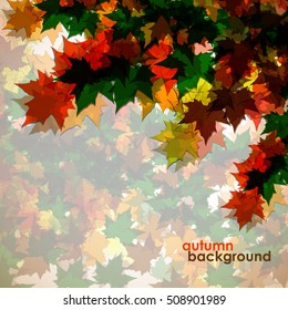 Autumn background of maple leaves. Colofrul image, vector illustration eps 10