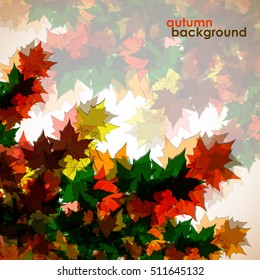 Autumn background of maple leaves. Colofrul image, vector illustration eps 10