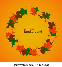 Autumn background of maple leaves. Colorful vector image. Eps 10