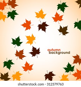 Autumn background of maple leaves. Colorful vector image. Eps 10