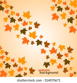 Autumn background of maple leaves. Colorful vector image. Eps 10