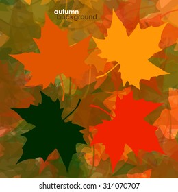Autumn background of maple leaves. Colorful vector image. Eps 10