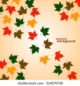 Autumn background of maple leaves. Colorful vector image. Eps 10