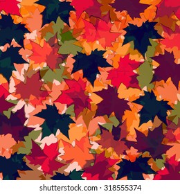Autumn background of maple leaves. Colorful vector image. Eps 10