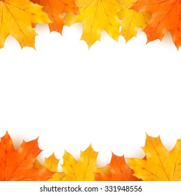 Autumn background with maple leaves, design template