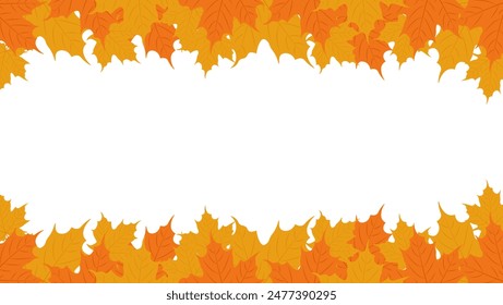 Fondo de otoño. Arce hojas marco. Plantilla para el Anuncio de otoño, cartel, tarjeta o publicidad. Ilustración vectorial