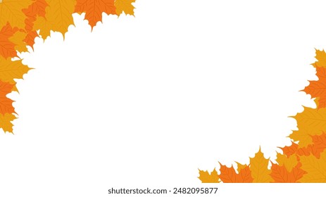 Autumn background. Maple leaves frame. Template for autumn banner, poster, card or advertising. Vector illustration