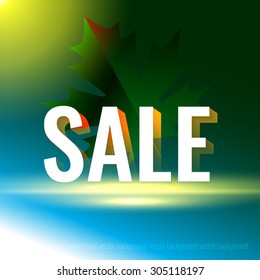 Autumn background with maple leaves and the inscription discount. Vector illustration EPS 10