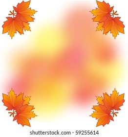Autumn background with maple leaves, part 3, vector illustration