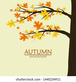 Autumn background with maple leaves. Space for text