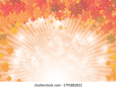 Autumn background with maple leaves background. Vector illustration template.