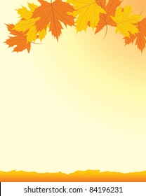 Autumn background with maple leaves. Vector