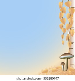 Autumn background with mushrooms