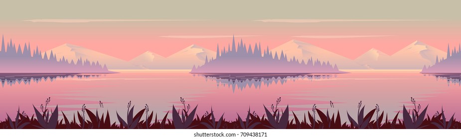 Autumn background. Nature landscape vector graphics, Vector illustration for your design