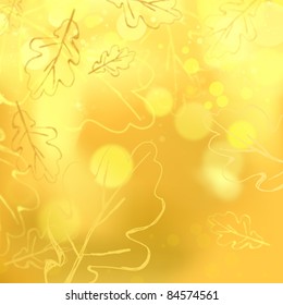 Autumn background with oak leaves.