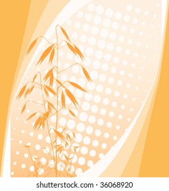 Autumn background with oats