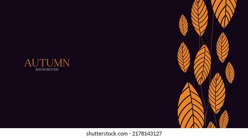 Autumn background with orange leaves
