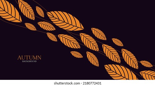Autumn background with orange leaves
