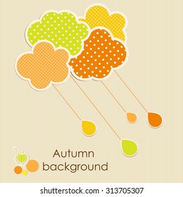 Autumn background with paper clouds for design wrapping paper, scrap-booking, textiles, sites