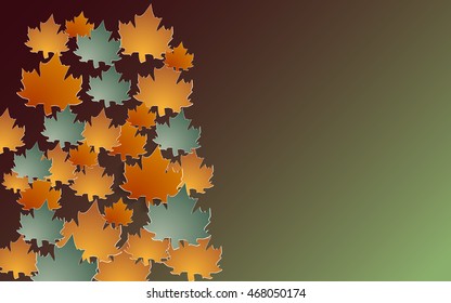 Autumn background with paper cut maple, Vector illustration.