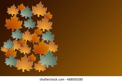 Autumn background with paper cut maple, Vector illustration.