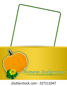 Autumn background with paper pumpkin