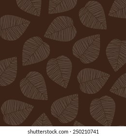Autumn background pattern with leaves. Vector illustration.