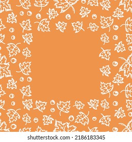 Autumn background with place for text. Seamless autumn leaves pattern. autumn maple leaves frame