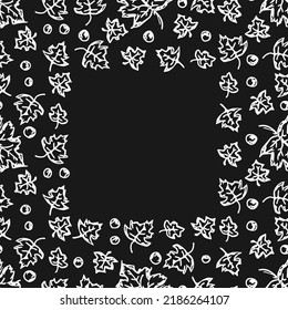 Autumn background with place for text. Seamless autumn leaves pattern. autumn maple leaves frame