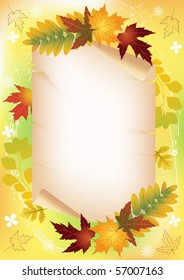 Autumn background with place for your text. Vector illustration.
