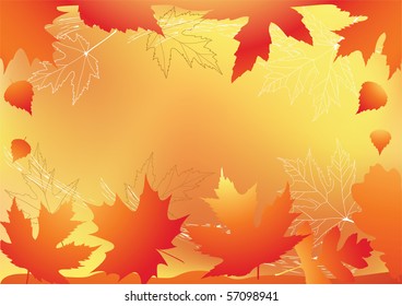Autumn background with place for your text. Vector illustration.