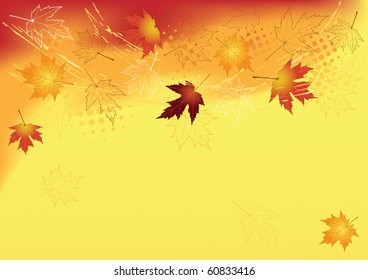 Autumn background with place for your text. Vector  illustration.