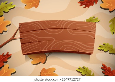 autumn background for poster with copy space on wood