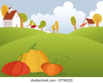 Autumn background with pumpkin