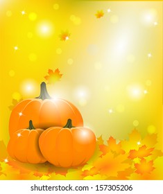 Autumn background, pumpkins