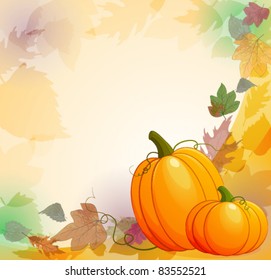 Autumn background with pumpkins. Eps10 format