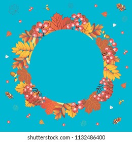 Autumn Background with a Rebion.Vector illustration.