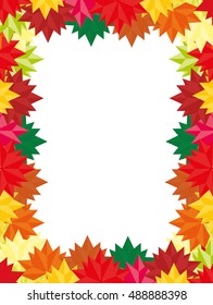 Autumn background rectangular with a place for information Fall pattern for your Banners, Wallpapers, Mailing, Design,Sale, Cards with copy space Colorful frame of fallen autumn leaves