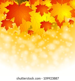 Autumn background with red and yellow leaves. Vector eps 10