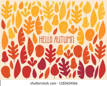 Autumn Background with Red and Yellow Leaves