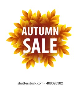 Autumn background. Autumn sale vector banner.