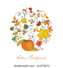 Autumn Background - for scrapbook, design in vector