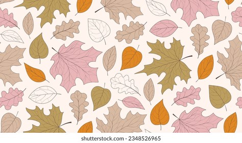 Herbsthintergrund, nahtloses Muster mit Blattfall.